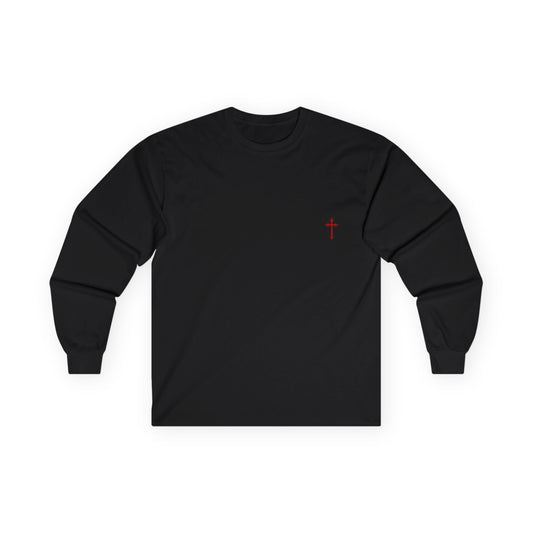 Matthew 5:44 "I Have No Enemies" - Long Sleeve Tee [Red/Gray]