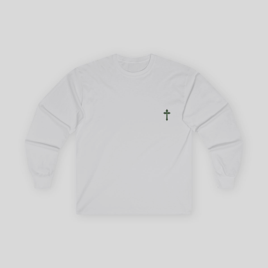 Matthew 5:44 "I Have No Enemies" - Long Sleeve Tee [Blue/Green]